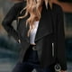 thumbnail image 4 of Abrigo Chaquetas de gamuza artificial con cuello vuelto, traje diario con bolsillos para mujer de color sólido Cgtredaw Negro T M para Mujer, 4 of 6
