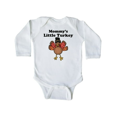 

Inktastic Mommy s Little Turkey Gift Baby Boy or Baby Girl Long Sleeve Bodysuit