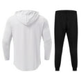 thumbnail image 3 of Men‘s Pure Color Lightweight Sweat Absorption Sports Long Sleeve Pullover Sweatshirt Set, 3 of 6