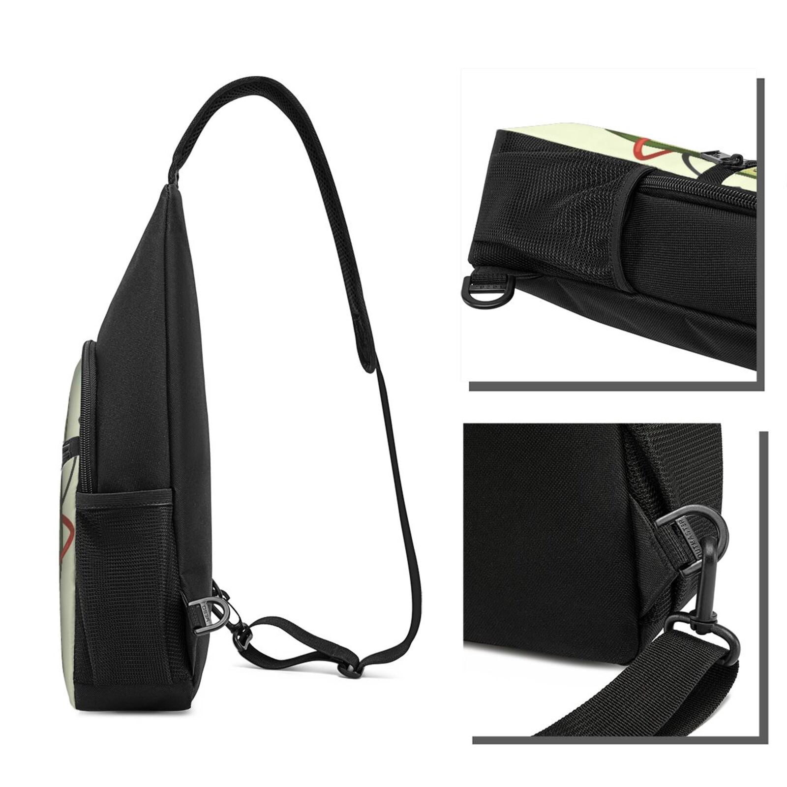 Xecao's Avocado1 Print Sling Bag: A Versatile Chest, Shoulder, and Crossbody Backpack for Casual Days Out, Perfect for Both Men and Women