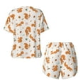 thumbnail image 6 of Wukai Cute Squirrel Fall Women's Pajama Set,Short-Sleeve Top and Shorts with Elastic Waistband and Pockets for Loungewear, Yoga, and Casual Wear-, 6 of 8