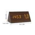 thumbnail image 4 of Reloj despertador digital triangular de madera con pantalla LED electrónica, detección de humedad y temperatura, relojes eléctricos de madera para mesita de noche., 4 of 8