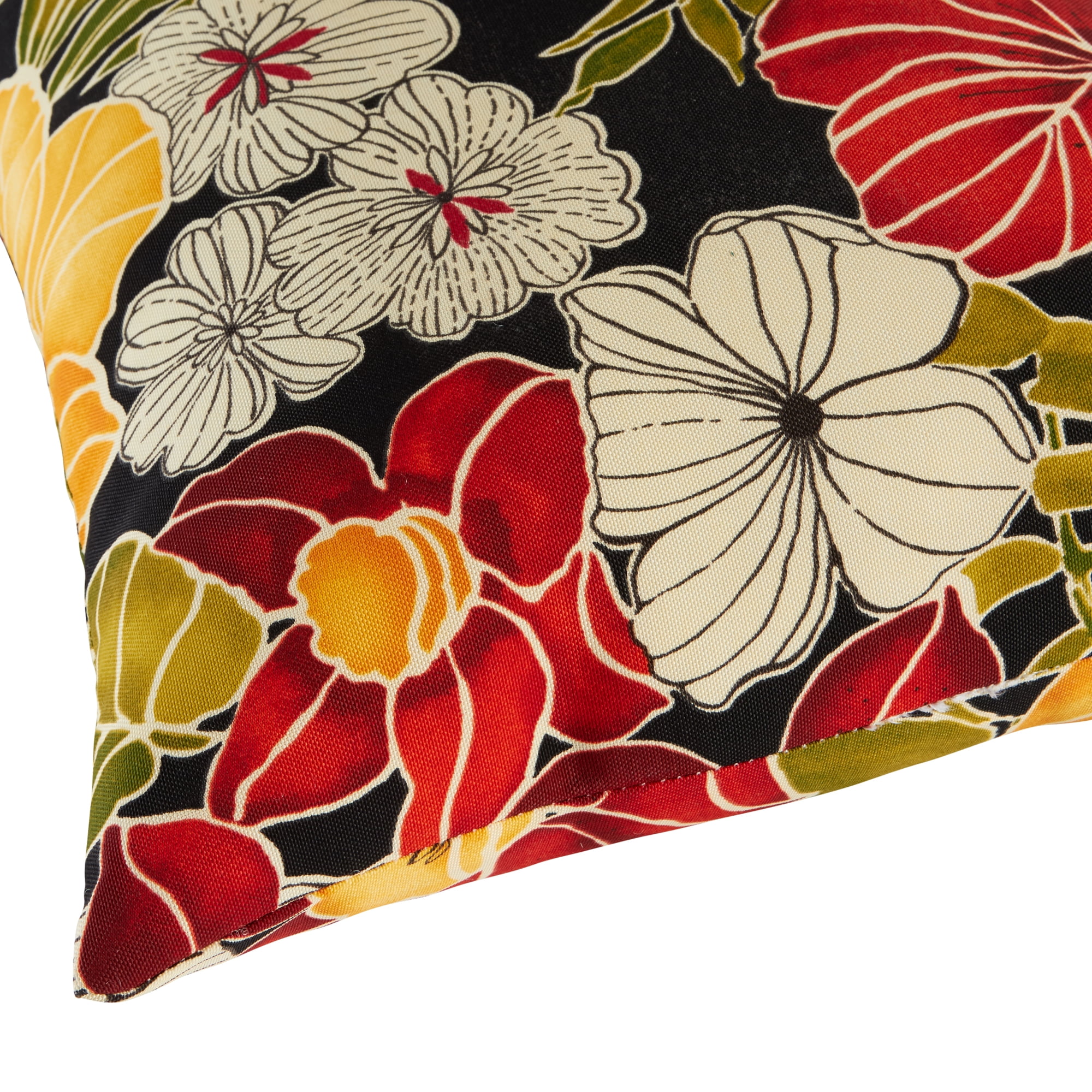Greendale Home Fashions 17'' x 17'' Reversible Outdoor Throw Pillow, Set of 2, Aloha Black