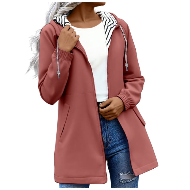 Dagegui Imperméable pour Femmes Grande Taille, Coupe-Vent Imperméable de Plein Air pour la Randonnée, Manteau à Capuche avec Poches, Rouge, TG
