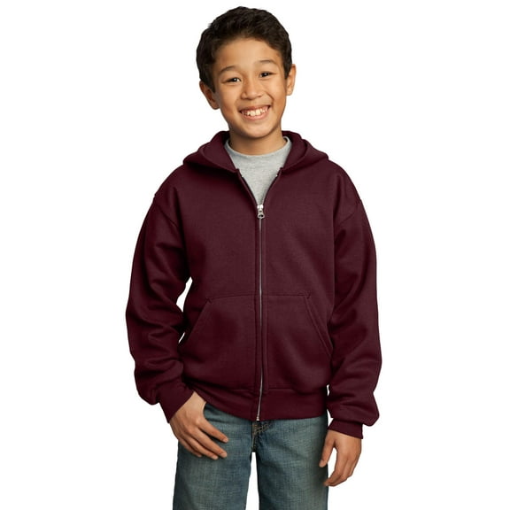 Port & Company - Youth Core Fleece Full-Zip Hooded Sweatshirt