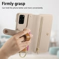 thumbnail image 2 of ELEHOLD Case for Samsung Galaxy S20+, RFID Blocking Zipper Leather Wallet Stand Case with Card Slot & Wrist Strap & Ring Holder,Khaki, 2 of 10