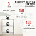 thumbnail image 4 of 23Lx13.2Wx30.2H Adjustable Metal Storage Shelves 3-Tier Wire Shelving Unit Organizer Wire Rack 450Lbs Capacity for Small Places Kitchen Garage,Chrome, 4 of 7
