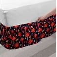 thumbnail image 2 of Jacobean Bed Skirt, Continuous Pattern of Blooming Flowers and Little Birds, Elastic Bedskirt Dust Ruffle Wrap Around for Bedding Decor, 4 Sizes, Indigo Vermilion, by Ambesonne, 2 of 2