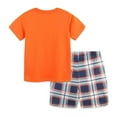 thumbnail image 5 of CYRBOKO Boys Outfit Sets, Elastic Waist Crewneck Short Sleeve Cotton Summer Clothing Sets Orange Size 5-6 T, 5 of 6