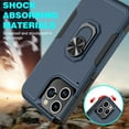 thumbnail image 4 of For iPhone 15,15 Pro,15 Plus,15 Pro Max Case with Screen Protector,Heavy Duty Shockproof Full Body Protective Phone Cover,Built in Rotatable Magnetic Ring Holder Kickstand for iPhone 15 Pro Max -Blue, 4 of 8
