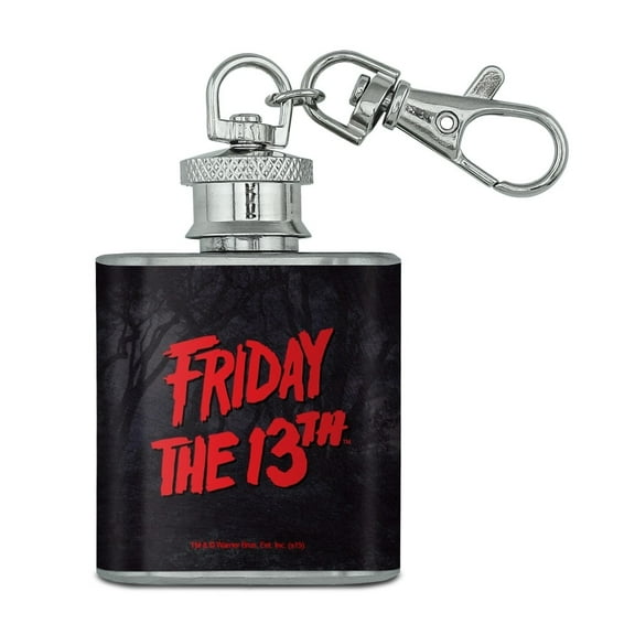 Friday the 13th Logo Stainless Steel 1oz Mini Flask Key Chain