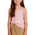 thumbnail image 2 of Gaexia Girls Summer Casual Lightweight Sleeveless Tank Top With Striped Design For Cool Playful Style (Red,11-12 Years), 2 of 7