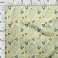 thumbnail image 2 of oneOone Viscose Chiffon Light Yellow Fabric Clothes|Footprint & Baby Feeder Kids Sewing Material Print Fabric By The Yard 42 Inch Wide, 2 of 4