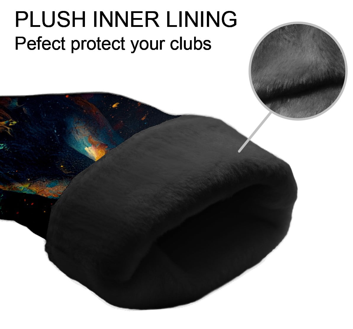 Golf Club Covers PU Leather Waterproof Head Covers for Fairway Woods Hybrids Graffiti Lion