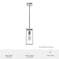 thumbnail image 7 of Hunter - Squire Manor 1-light Chrome, Mini Pendant Light, Dimmable, Modern Style, Rectangle Shaped, for Bedrooms, Dining, Living Rooms - 19110, 7 of 7