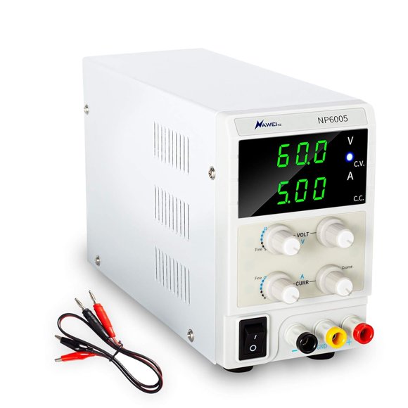 Alimentation 60V 5A DC Variable, Alimentation de Banc Réglable avec Affichage LED 3 Bits, pour Charge de Batterie, Électroplaqué, Électrolyse, Réparation Électronique, Test de Circuit, Réparation