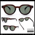 thumbnail image 2 of Round Horn Rim Sunglasses Retro Hipster Vintage Keyhole Bridge / Brown - Green, 2 of 7