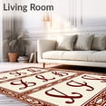 thumbnail image 2 of ODIKA 2'x3' Machine Washable Non-Slip Area Rug, Modern Design with Triple Row Letter Motifs High Traffic Rug, Beige, 689816, 2 of 7