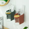 thumbnail image 4 of Soporte para cepillo de dientes para baño, taza magnética, soporte para pasta de dientes montado en la pared, drenaje, ahorro de espacio, 4 of 5