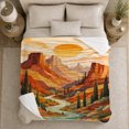 thumbnail image 5 of Canyon River Sun Art Cypress Trees Red Rocks, Peaceful Festive Scene, Warm Flannel Blanket for Cabin and Lodge, Art Lovers Thanksgiving Gift, Festive Home Decor, 5 of 9