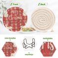 thumbnail image 5 of BZSMCE 6Pcs Drink Coasters With Holder 3.94Inch Christmas Light Red Plaid Pattern with Reindeer Creative Coil Coaster Coasters Colors Absorbent Coasters for Drinks Coasters Set Thicken for Home Table, 5 of 7