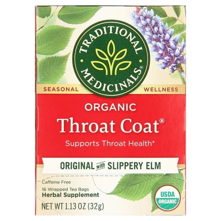 Traditional Medicinals, Organic Throat Coat, Tea Bags, 16 Count
