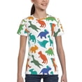 thumbnail image 4 of Honeii Colorful Dinosaur Print Kids Boy T-Shirt,Breathable Round Neck Tee,Stylish Summer Tee for Boys, for Outdoor Activities and Casual Wear, 4 of 7