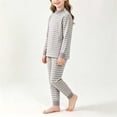 thumbnail image 4 of XRoczxe Kids Thermal Underwear Set, Boys Girls Striped Base Layer Pajamas, Soft Warm Long Sleeve Top & Pants for Winter Sleepwear, 4 of 6