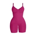 thumbnail image 7 of Womens Seamless Solid Bodysuit Shaper Zipper Shorts Tummy Control Lift Elegant Shapewear Red S, 7 of 7