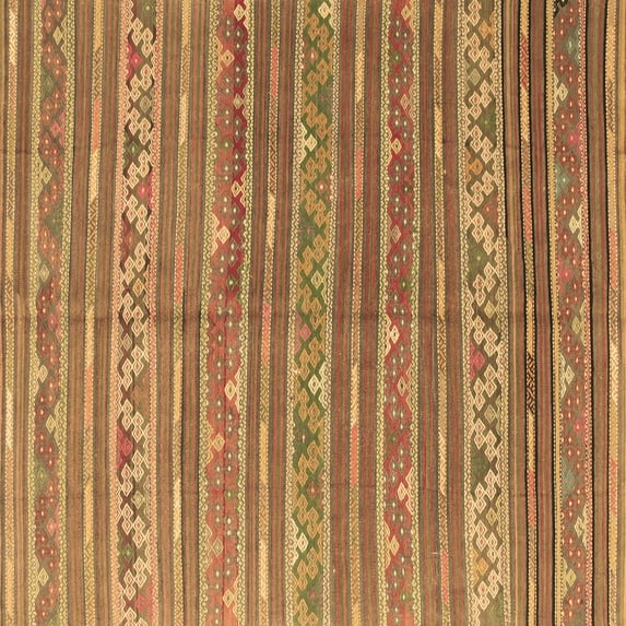 Ahgly Company Indoor Square Southwestern Brown Country Area Rugs, 7' Square