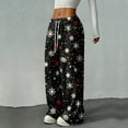 thumbnail image 5 of Hearthz Womens Plush Pajama Pants Christmas Fluffy Fuzzy Fleece Elastic Waist Wide Leg Lounge Pants with Pockets Fall Winter Warm Womens Pj Bottoms, 5 of 6