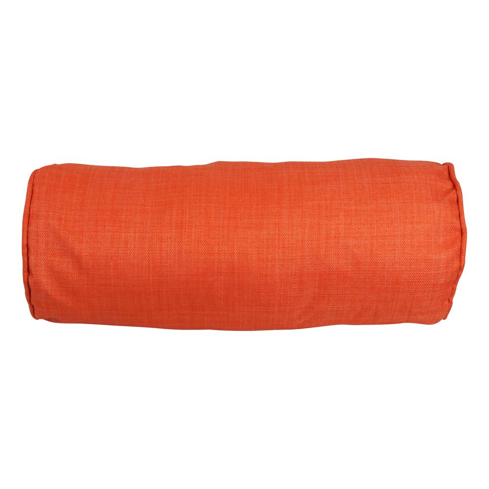 Blazing Needles Indoor/Outdoor Corded Bolster Pillow, 20" x 8", Tangerine Dream 2 Count