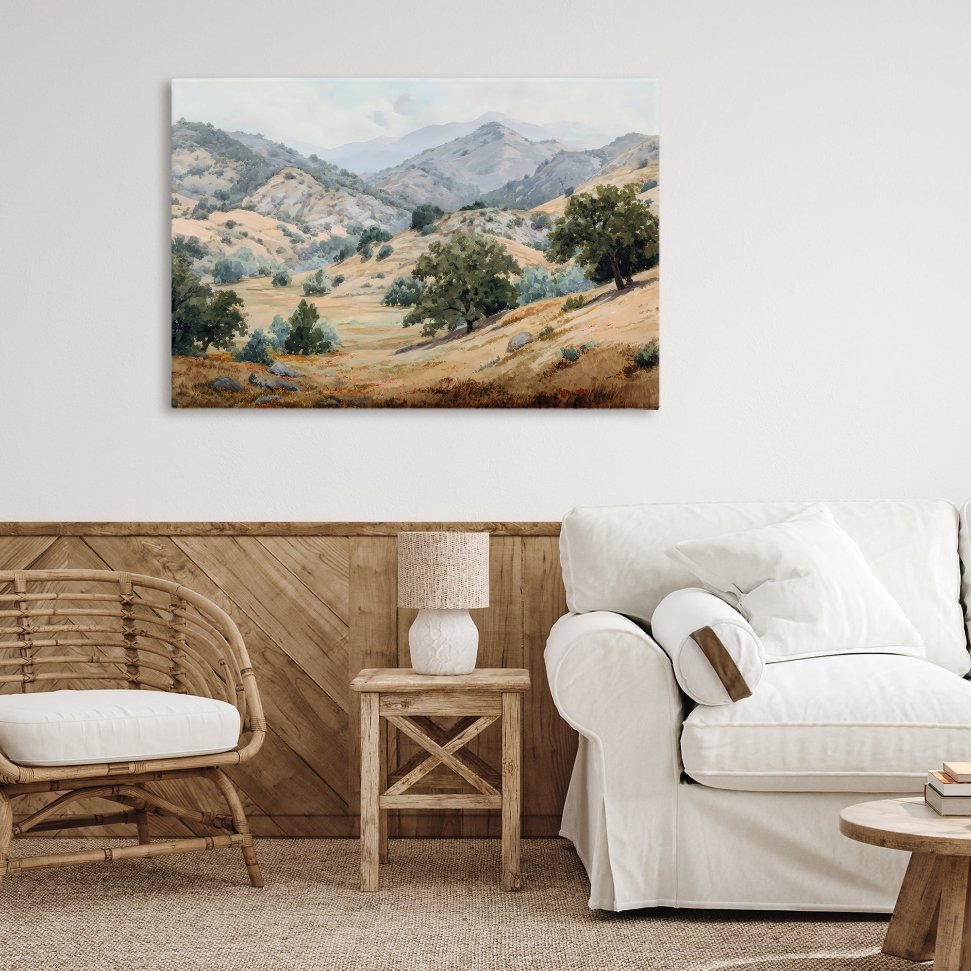 Stupell Industries Mountains and Trees Valley View Canvas Wall Art, design by Petal Prints Design