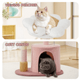 thumbnail image 6 of MoNiBloom 33" Flower Cat Tree for Indoor Cats, Compact Cat Tower with Condo, Scratching Posts, Flower Perch & Dangling Toys for Kittens & Small Cats, Cute Cat Furniture Stand, Pink, 6 of 8