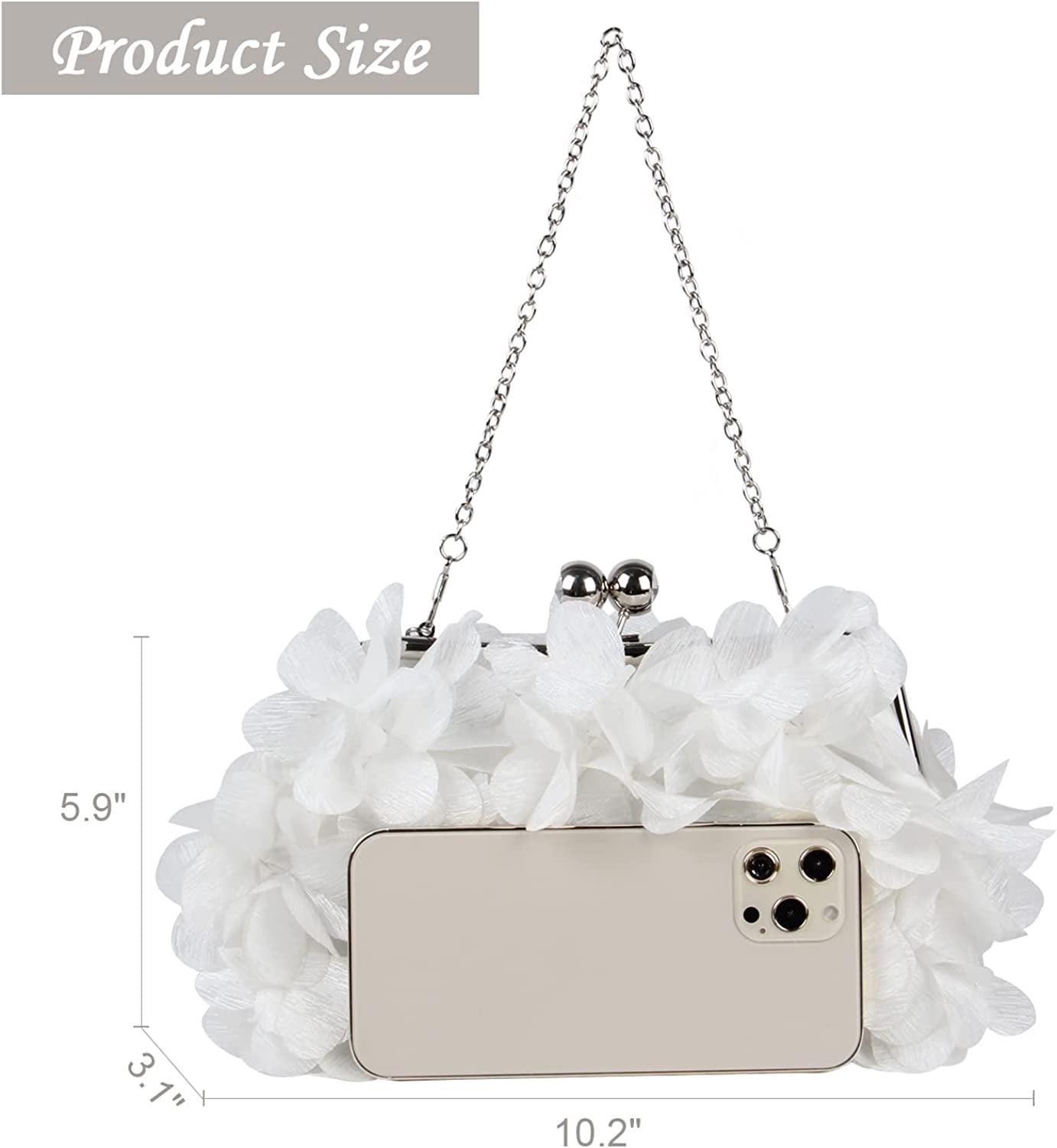 YOUI-GIFTS Womens Evening Clutches Floral Evening Handbag Ladies Wedding Party Chain Strap Shoulder Bag Purse