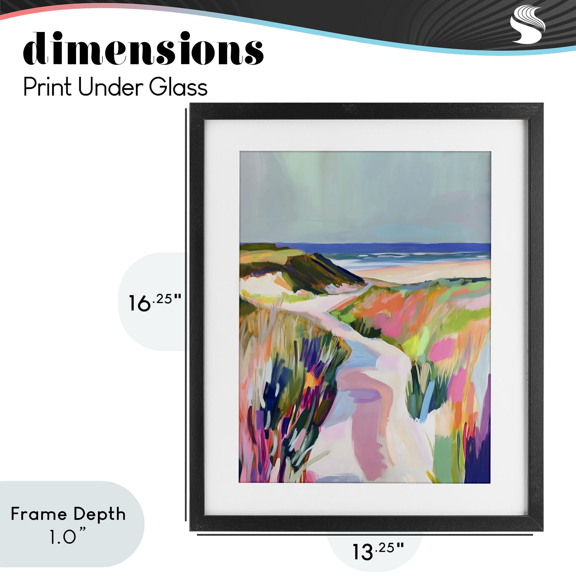 Stupell Industries Pathway Through Pastel Sand Dunes Black Framed Print Under Glass, design by The Prints Vibe