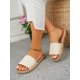 thumbnail image 4 of Vacation Outdoors Flat Slippers for Women, Quilted Single Band Artificial Leather Open Toe Slide Sandals, 4 of 4