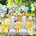 thumbnail image 3 of Silver Number 11th Birthday Decoration Set Happy Birthday Banner Balloons 11 Years Old Birthday Party Supplies Helium Balloons Number 11 Balloons Latex Balloon Foil Balloon, 11th Party Balloons, 3 of 5