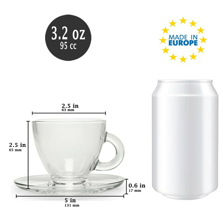 BOHEM'S Espresso Cups, 3.2 oz Small Demitasse Clear Glass Espresso  Drinkware, Set Of Cups, Saucers a…See more BOHEM'S Espresso Cups, 3.2 oz  Small