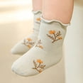 thumbnail image 4 of Laklulu 5 pares de calcetines para bebés de primavera y verano, calcetines para recién nacidos con encaje de hongos de algodón, serie Cherry Floret, 4 of 5