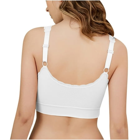 

Sports Bras for Women High Impact Plus Size Seamless Wireless Bandeau Bra Push Up Seamless Comfy Bra Backless Crop Top Adjustable Criss-Cross Gym High Support Underwear Ladies Trendy