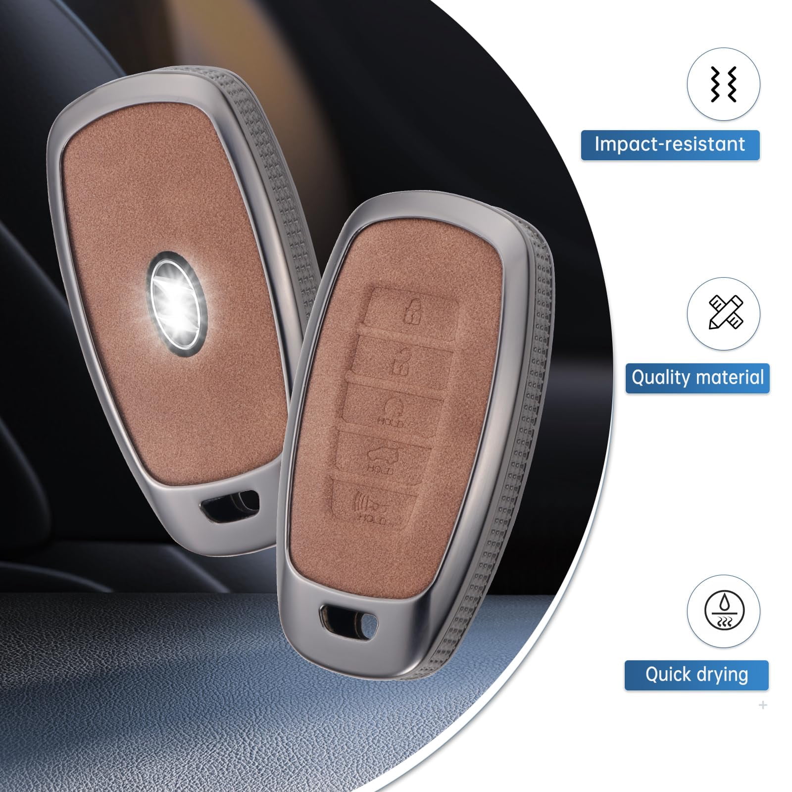for Hyundai Key Fob Cover, Full Protection Key Case Shell Compatible with Hyundai Sonata Santa fe Tucson  5 Buttons