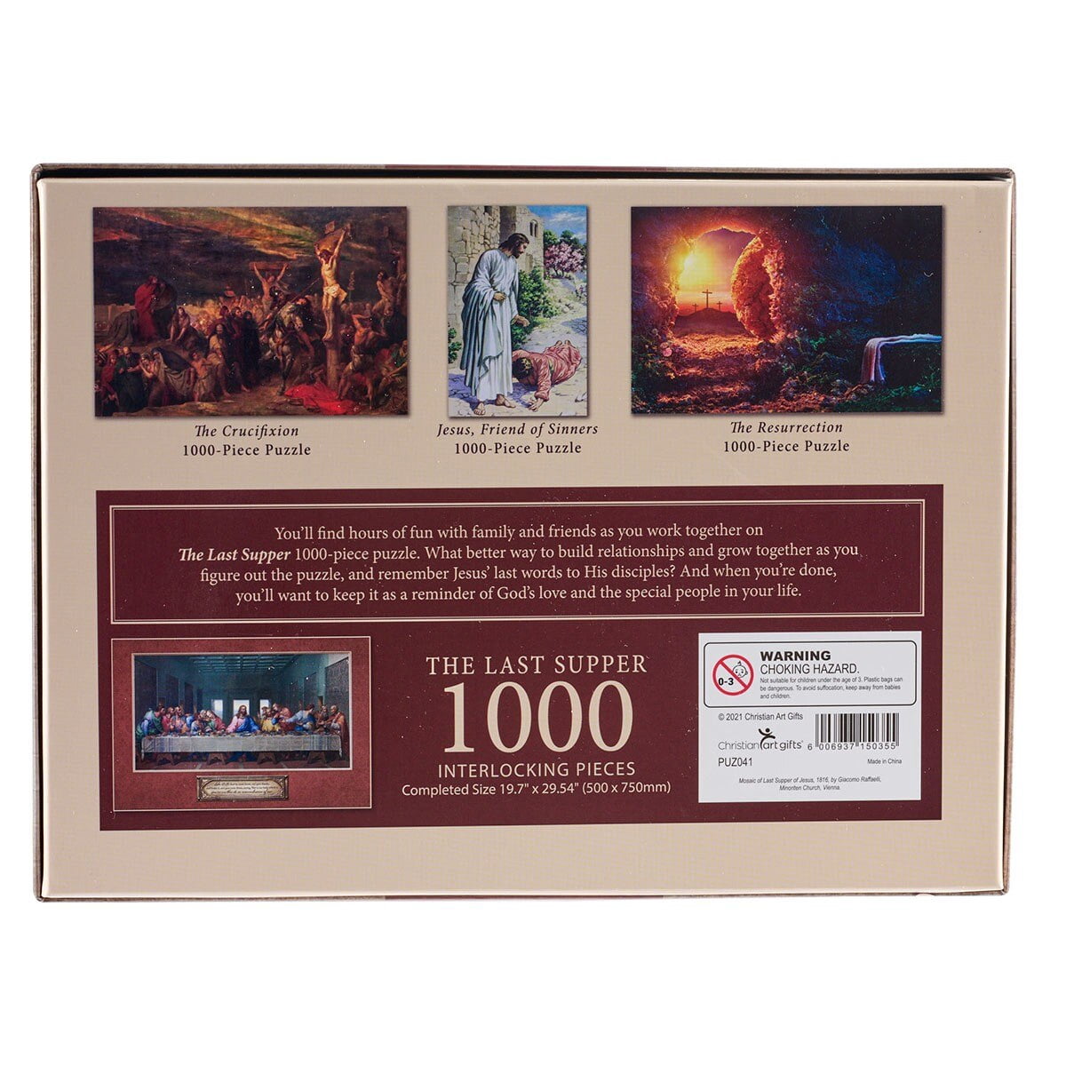 The Last Supper 1000 Piece Jigsaw Puzzle for Adults Indoor Family Activity, 500 x 750 mm