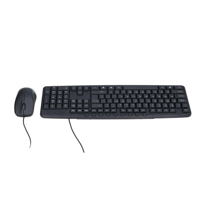 Clavier Câblé Souris, 1000DPI Interface USB Design Ergonomique Combo Clavier Câblé Souris 113 Touches Robuste Durable Angle d'Arc Conception pour Ordinateur Portable pour Bureau