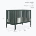 thumbnail image 3 of Dream On Me Quinn Full-Size Folding Crib, Removable Wheels, Modern Nursey, Adjustable Mattress Support, Patent Folding System in Olive, 3 of 9
