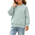 thumbnail image 3 of MexChoioe Kids Basic Crew Neck Sweatshirt Long Sleeve Raglan Sleeve Pullover Loose Cut Fall Winter Everyday Wear for Boys and Girls, 3 of 4