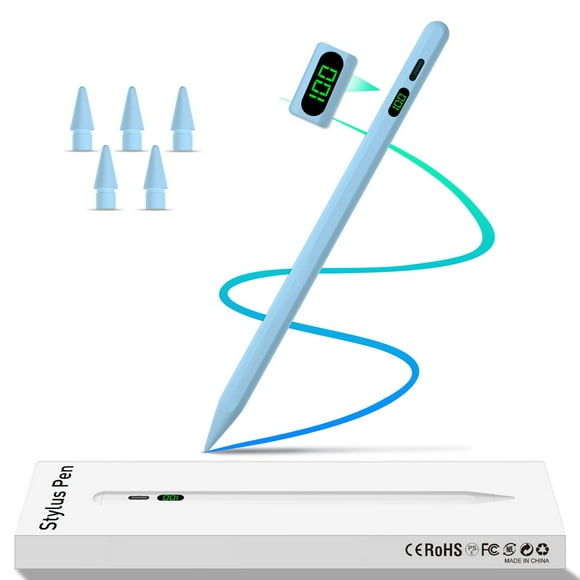 Lápiz capacitivo HFENGZN para iPad 10 y 9 con pantalla LED de alimentación, color azul