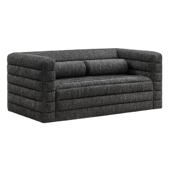 Loveseat Sofa, Tufted, Dark Gray, Fabric, Living Room Lounge Cafe Lobby Hospitality Restaurant, Modern Contemporary, HB37685