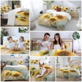 thumbnail image 5 of 3 Piece Sunflower Duvet Cover Set Queen Size, Microfiber Comforter/Quilt Cover with Corner Ties and 2 Pillowcases, Watercolor Yellow Floral Botanical All Season Soft Bedding with Zipper Closure, 5 of 8