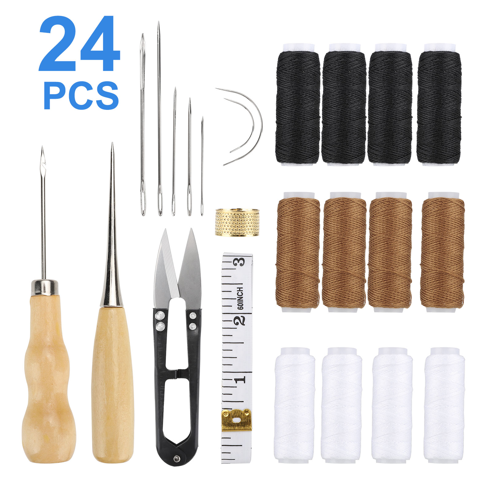 Upholstery Repair Kit 18 Pieces Upholstery Thread Assorted Hand Sewing Needles Carpet Leather Canvas DIY Tool Set